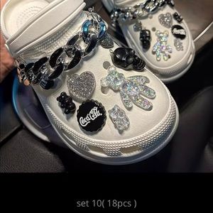 Croc Shoe Charm Set Silver Gold Pearl Teddy Diamond Chains Charms Gifts 7 styles
